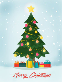 Classic Christmas Tree Greeting Card