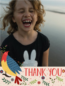 Thank You Photo Card with Floral Design
