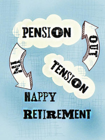 Pension Tension Happy Retirement Card