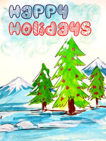 Happy Holidays Winter Trees