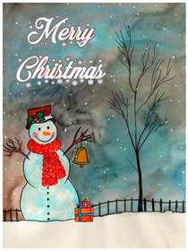 Merry Christmas Snowman Card