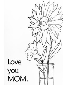 Love You Mom Flower Card