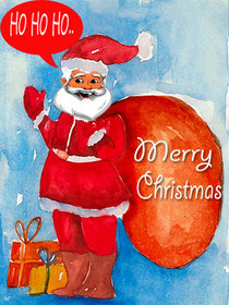 Santa's Merry Christmas Greeting Card