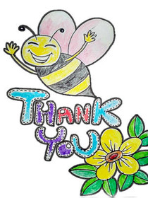 Thank You Bee with Flowers