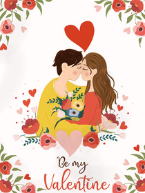 Be My Valentine Couple Card