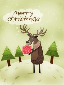 Cheerful Reindeer Christmas Card
