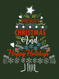 Merry Christmas Happy Holidays Tree Card