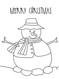 Merry Christmas Snowman Greeting Card