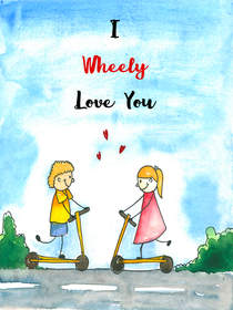 Wheely Love You Scooter Card