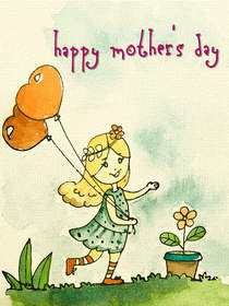 Happy Mother's Day Balloon Girl