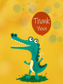 Playful Dinosaur Thank You Card