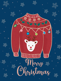 Red Sweater Christmas Greeting Card