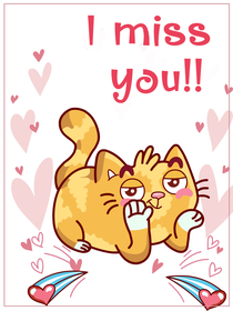 I Miss You Cat Greeting Card