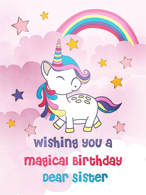 Magical Unicorn Birthday Sister
