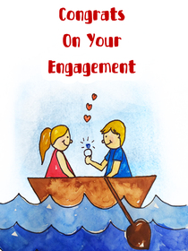 Engagement Boat Celebration Card