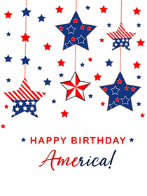 Happy Birthday America Patriotic Card