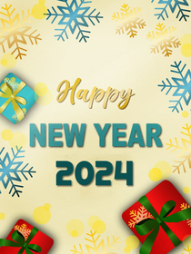 Happy New Year 2024 Festive Greeting Card