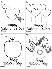 Valentine's Day Coloring Card Collection