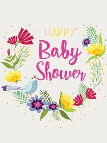 Happy Baby Shower Floral Card