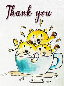Thank You Tiger Cubs in Teacup
