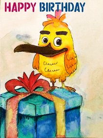 Happy Birthday Cute Yellow Bird