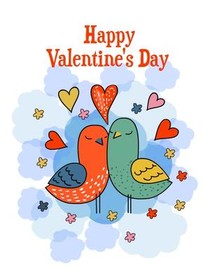 Happy Valentine's Day Birds Card