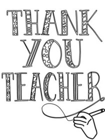 Thank You Teacher Coloring Card
