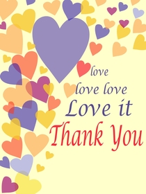 Colorful Hearts Thank You Card