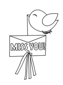 Miss You Bird Balloon Card