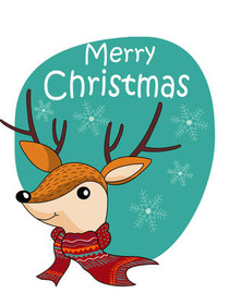 Merry Christmas Reindeer Greeting Card