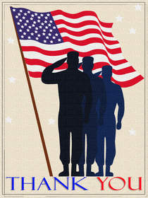 Military Thank You Silhouette Card