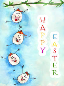 Happy Easter Hanging Eggs Card