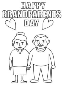 Happy Grandparents Day Coloring Card