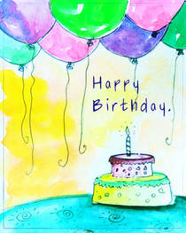 Colorful Balloons Birthday Cake