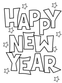Happy New Year Coloring Card