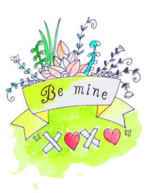 Be Mine Floral Valentine's Day Card