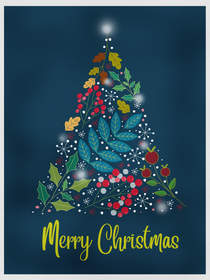 Colorful Ornament Christmas Tree Card
