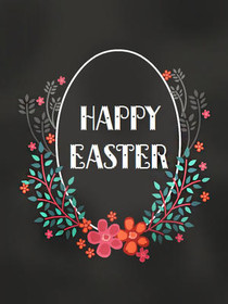 Happy Easter Egg with Floral Frame