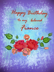 Happy Birthday Fiancé Floral Card