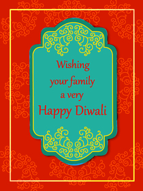 Happy Diwali Family Greeting Card