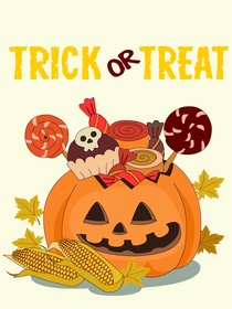 Trick or Treat Halloween Pumpkin Card