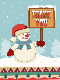 Snowman Thank You Card