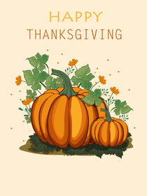 Happy Thanksgiving Pumpkin Greeting Card
