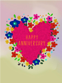 Colorful Heart Anniversary Card