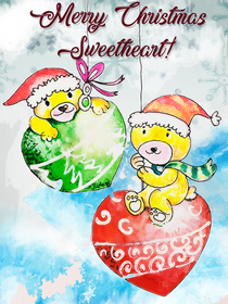 Merry Christmas Sweetheart Ornament Card