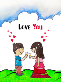 Love You Couple Greeting Card