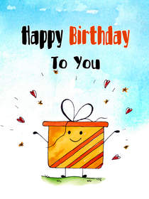 Happy Birthday Gift Box Card