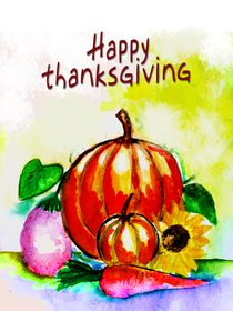 Happy Thanksgiving Watercolor