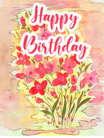 Watercolor Flower Birthday Bouquet