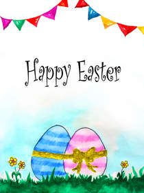 Happy Easter Eggs Greeting Card
